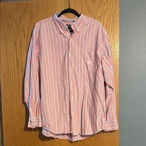 Chaps Pink, Blue, White Striped Long Sleeve Button Down